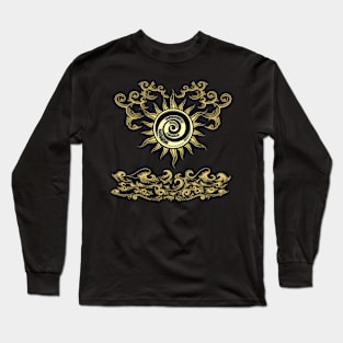 Sun clouds and Sea Esoteric Illustration Long Sleeve T-Shirt